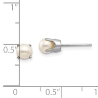 14k White Gold 5mm FW Cultured Pearl Stud Earrings-XBE240