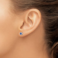 14k White Gold 4mm September Sapphire Earrings-XBE249