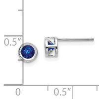14k White Gold 4mm September Sapphire Earrings-XBE249