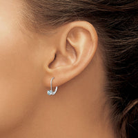 14k White Gold 4mm Aquamarine/March Earrings-XBE267