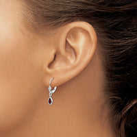 14k 6x4mm White Gold Garnet/January Earrings-XBE277