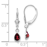 14k 6x4mm White Gold Garnet/January Earrings-XBE277