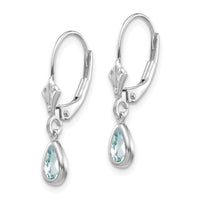 14k White Gold 6x4mm Aquamarine/March Earrings-XBE279