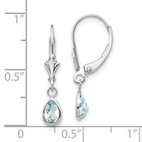 14k White Gold 6x4mm Aquamarine/March Earrings-XBE279