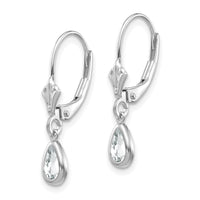 14k White Gold 6x4mm White Topaz/April Earrings-XBE280