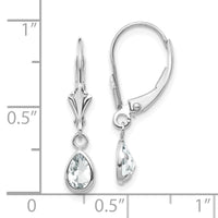14k White Gold 6x4mm White Topaz/April Earrings-XBE280