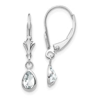 14k White Gold 6x4mm White Topaz/April Earrings-XBE280