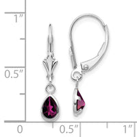 14k White Gold 6x4mm Rhodolite Garnet/June Earrings-XBE282