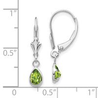 14k White Gold 6x4mm Peridot/August Earrings-XBE284