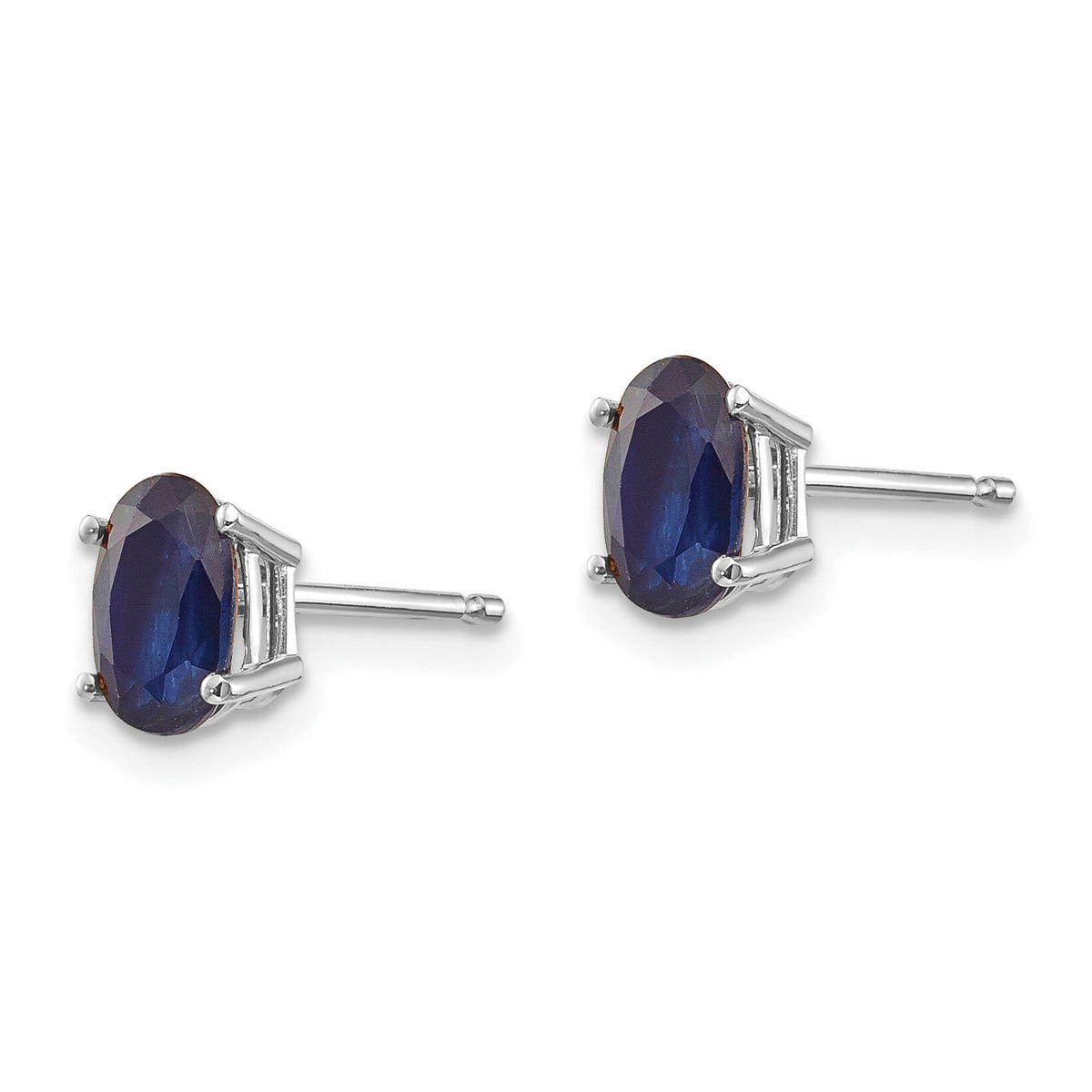 14k White Gold 6x4mm Sapphire Earrings-XBE309