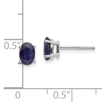 14k White Gold 6x4mm Sapphire Earrings-XBE309