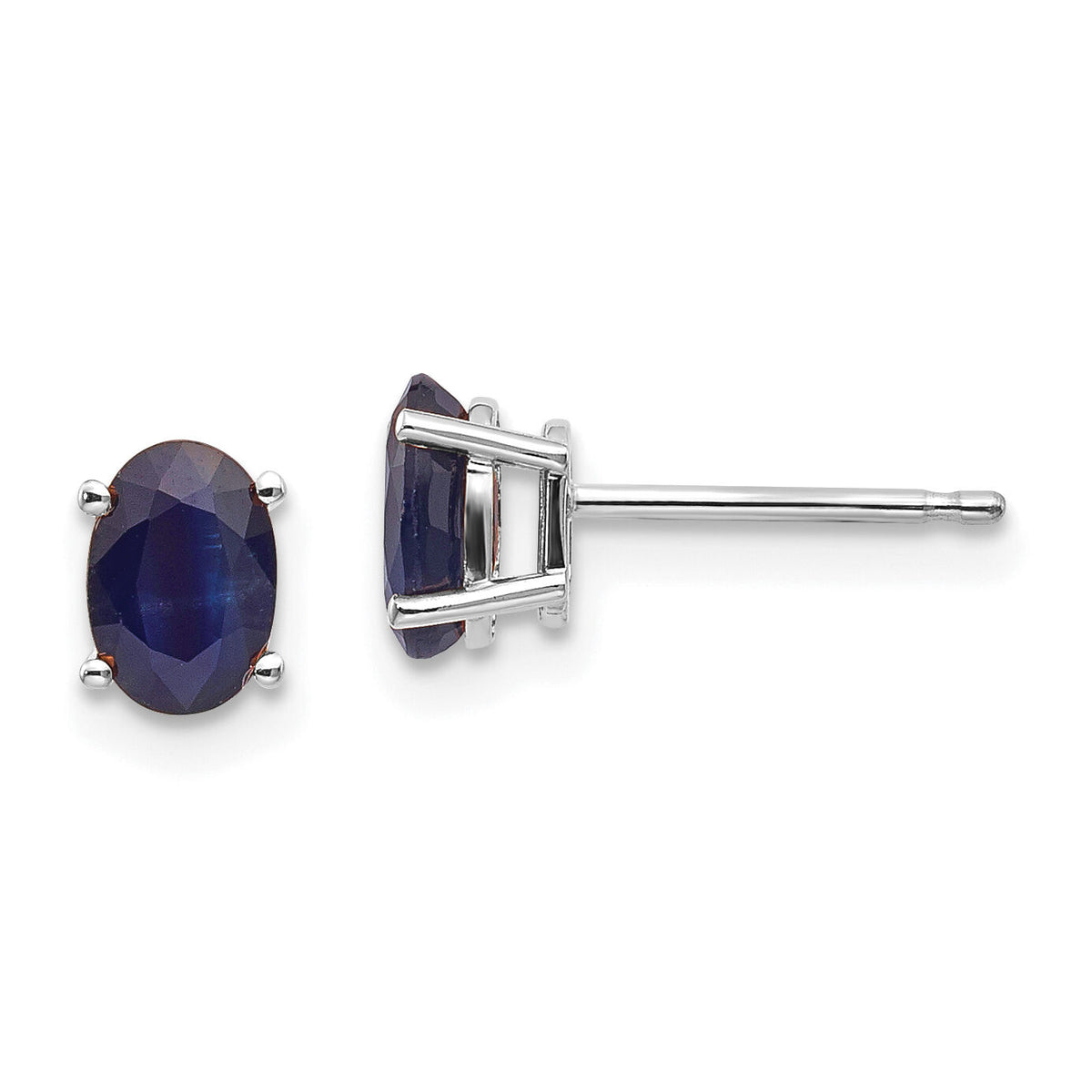 14k White Gold 6x4mm Sapphire Earrings-XBE309