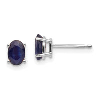 14k White Gold 6x4mm Sapphire Earrings-XBE309