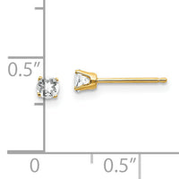 14k 3mm April/ White Topaz Post Earrings-XBE40