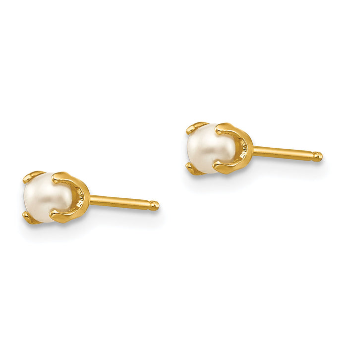 14k 3mm June/FW Cultured Pearl Post Earrings-XBE42