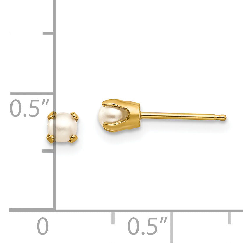 14k 3mm June/FW Cultured Pearl Post Earrings-XBE42