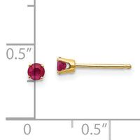 14k 3mm July/Ruby Post Earrings-XBE43