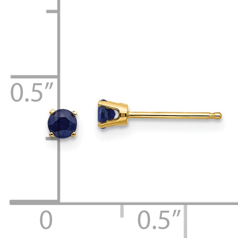 14k 3mm September/Sapphire Post Earrings-XBE45