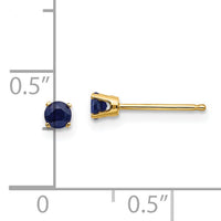 14k 3mm September/Sapphire Post Earrings-XBE45