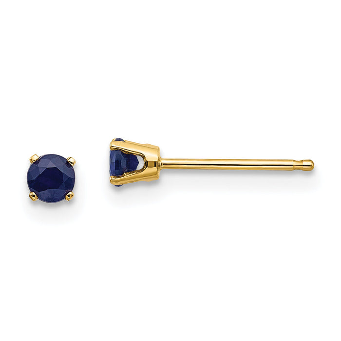 14k 3mm September/Sapphire Post Earrings-XBE45
