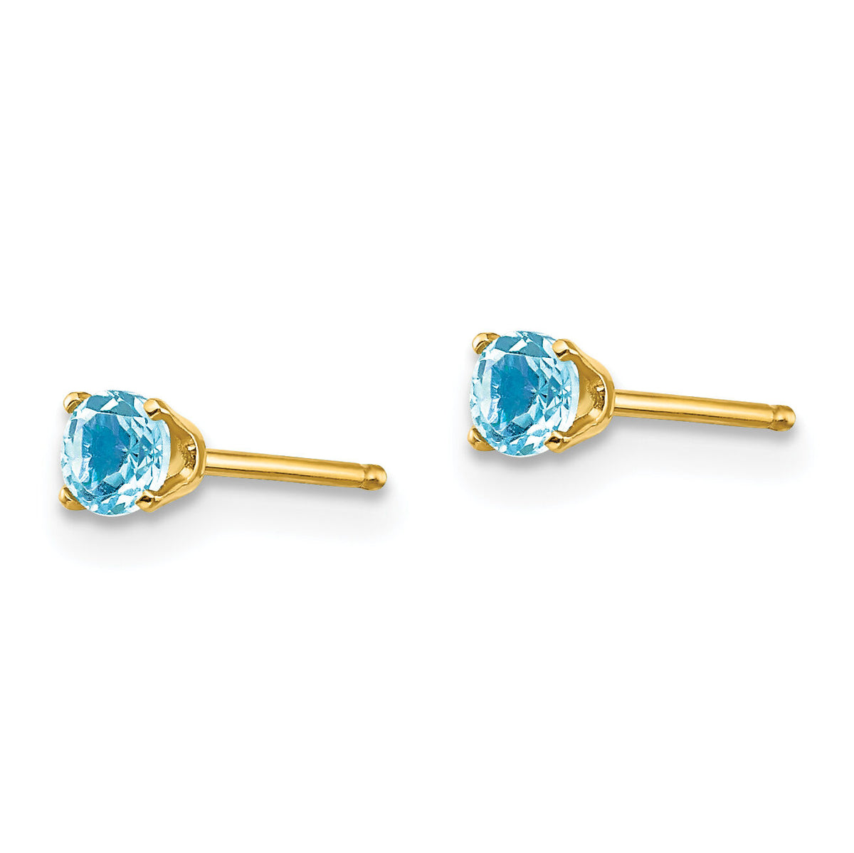 14k 3mm December/Blue Topaz Post Earrings-XBE48