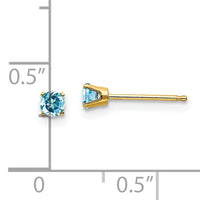 14k 3mm December/Blue Topaz Post Earrings-XBE48