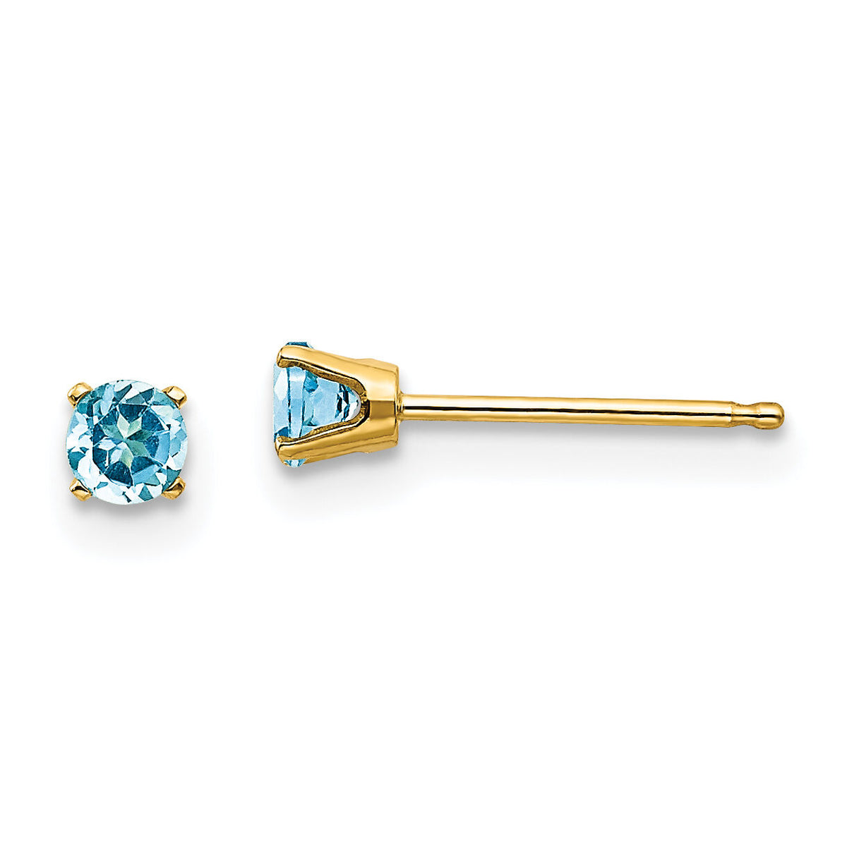 14k 3mm December/Blue Topaz Post Earrings-XBE48