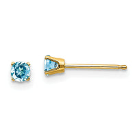 14k 3mm December/Blue Topaz Post Earrings-XBE48