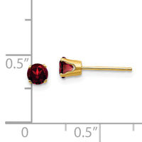14k 4mm Round January/Garnet Post Earrings-XBE49