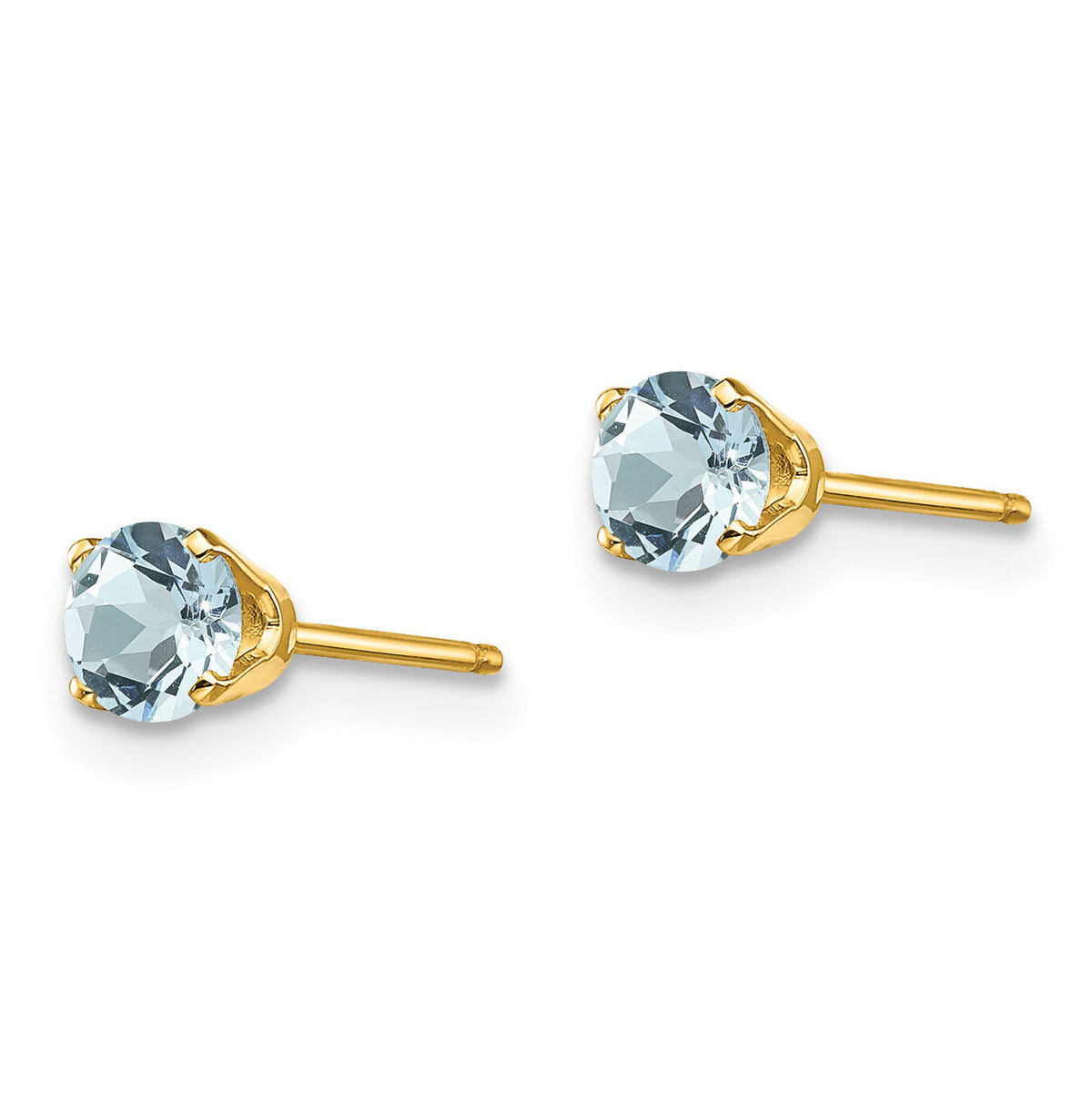14k 4mm March/Aquamarine Post Earrings-XBE51