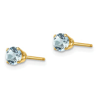 14k 4mm March/Aquamarine Post Earrings-XBE51