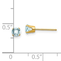 14k 4mm March/Aquamarine Post Earrings-XBE51