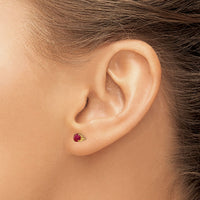 14k 4mm July/Ruby Post Earrings-XBE55