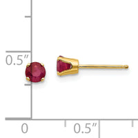 14k 4mm July/Ruby Post Earrings-XBE55