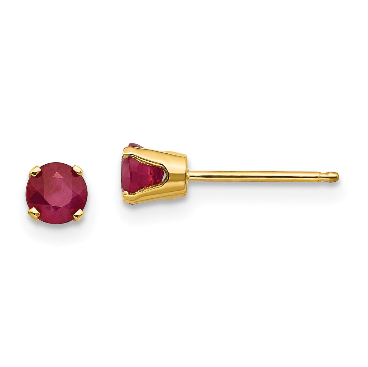 14k 4mm July/Ruby Post Earrings-XBE55