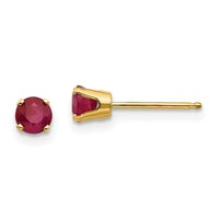 14k 4mm July/Ruby Post Earrings-XBE55