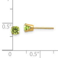 14k 4mm August/Peridot Post Earrings-XBE56