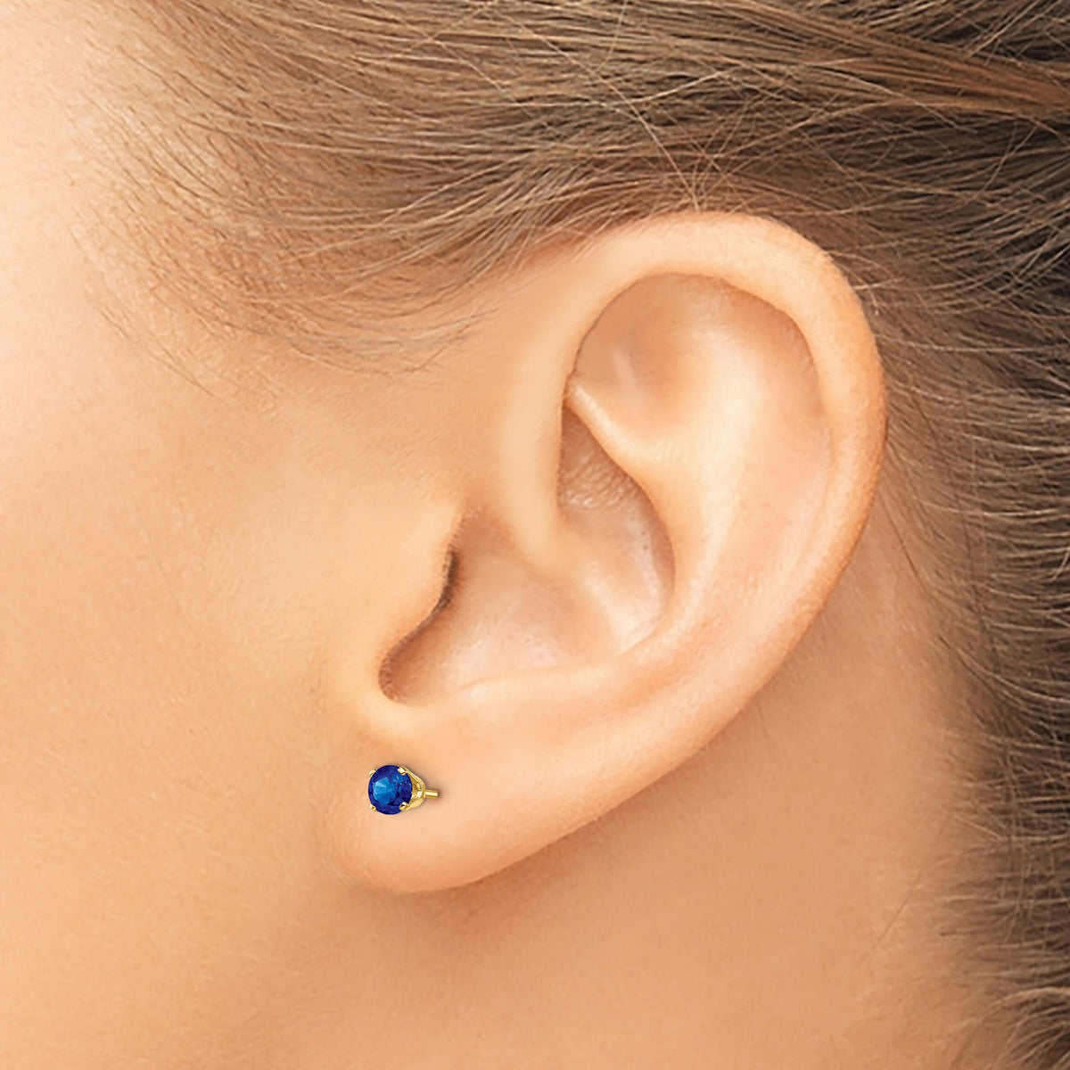 14k 4mm September/Sapphire Post Earrings-XBE57