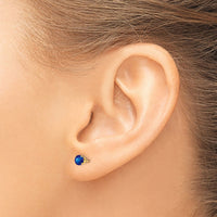 14k 4mm September/Sapphire Post Earrings-XBE57