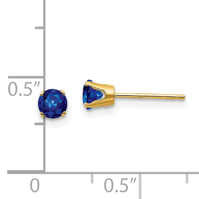 14k 4mm September/Sapphire Post Earrings-XBE57