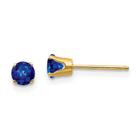 14k 4mm September/Sapphire Post Earrings-XBE57