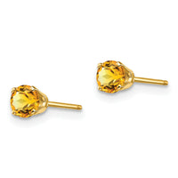 14k 4mm November/Citrine Post Earrings-XBE59