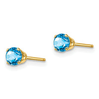 14k 4mm December/Blue Topaz Post Earrings-XBE60
