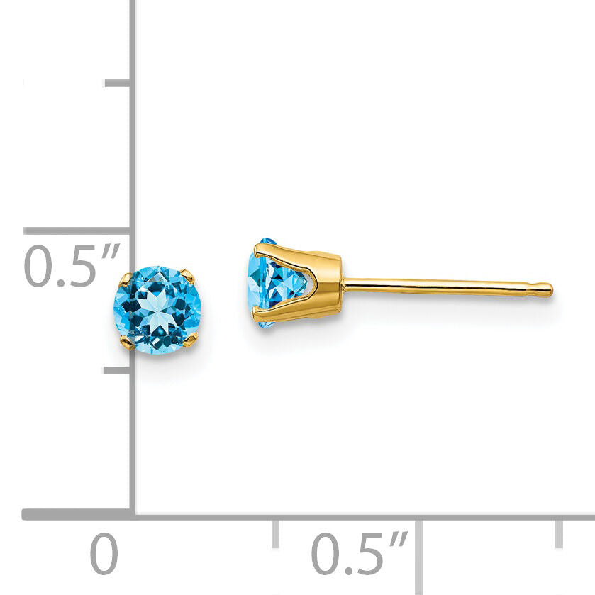 14k 4mm December/Blue Topaz Post Earrings-XBE60