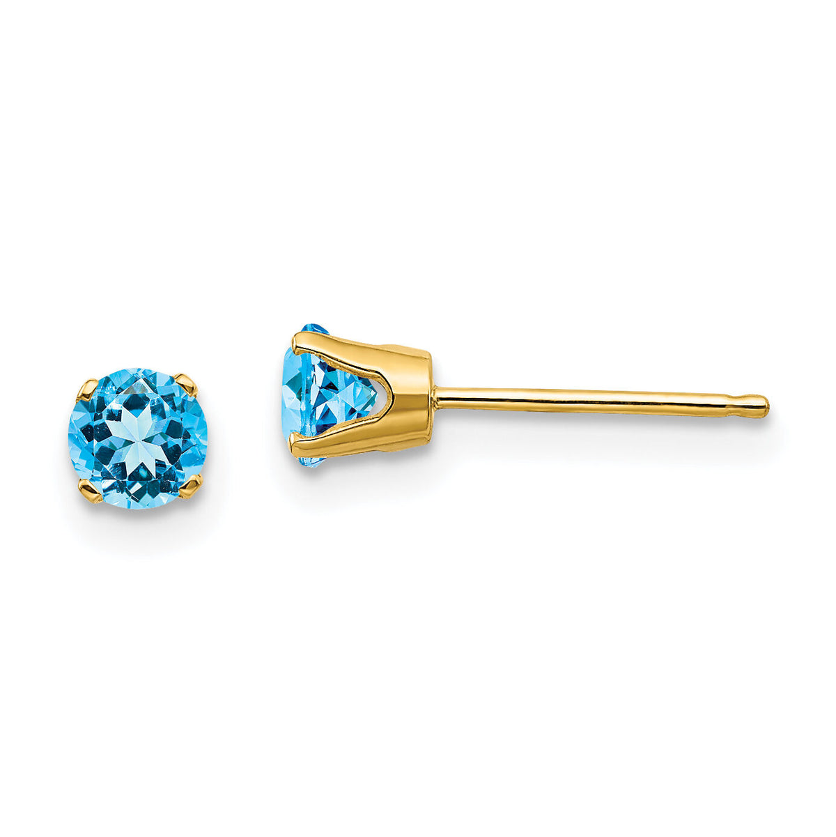 14k 4mm December/Blue Topaz Post Earrings-XBE60