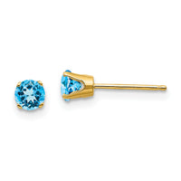 14k 4mm December/Blue Topaz Post Earrings-XBE60
