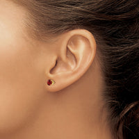 14k 5mm Garnet Earrings - January-XBE61