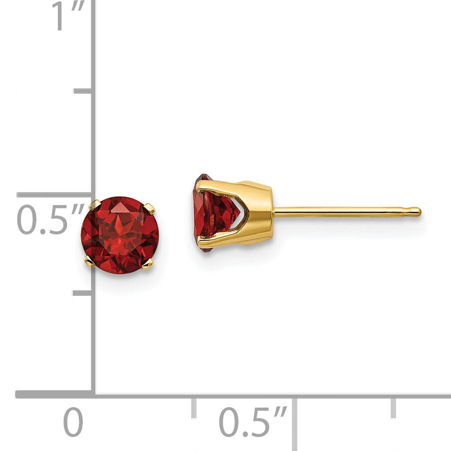 14k 5mm Garnet Earrings - January-XBE61