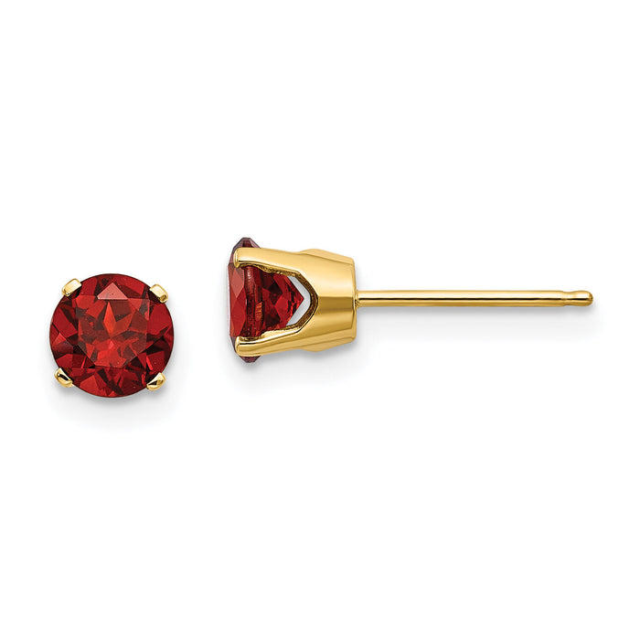 14k 5mm Garnet Earrings - January-XBE61