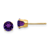 14k 5mm Amethyst Earrings - February-XBE62